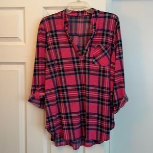 Pink Plaid Top